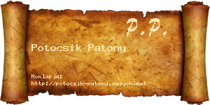Potocsik Patony névjegykártya